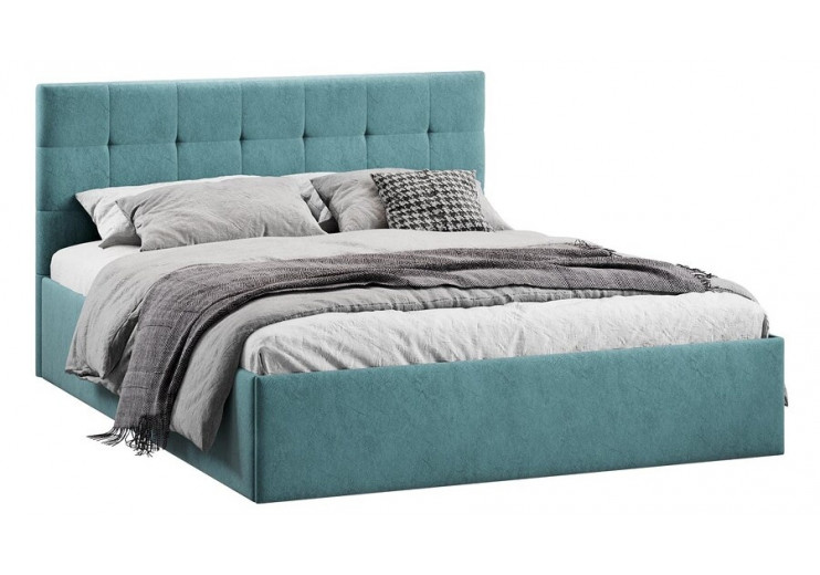 Кровать без ПМ «Джоли» Тип 1 (без подъемного механизма) Микровелюр Wellmart Indigo