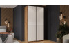 Шкаф-купе с 2 глухими дверями «Оскар Хилтон» Ручка черная, Дуб Крафт золотой, Белый матовый