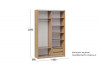 Шкаф-купе с 1 глухой и 1 зеркальной дверями «Оскар Хилтон» Ручка черная, Дуб Крафт золотой, Кашемир, Кашемир сатин
