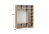 Шкаф-купе с 3 глухими дверями «Оскар Скания» Ручка серебро, Дуб Крафт золотой, Белый снег, Дуб тортугга