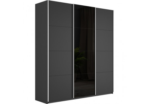 Шкаф-купе Прайм 3-х дверный (ЛДСП, Черное стекло) лдсп диамант серый